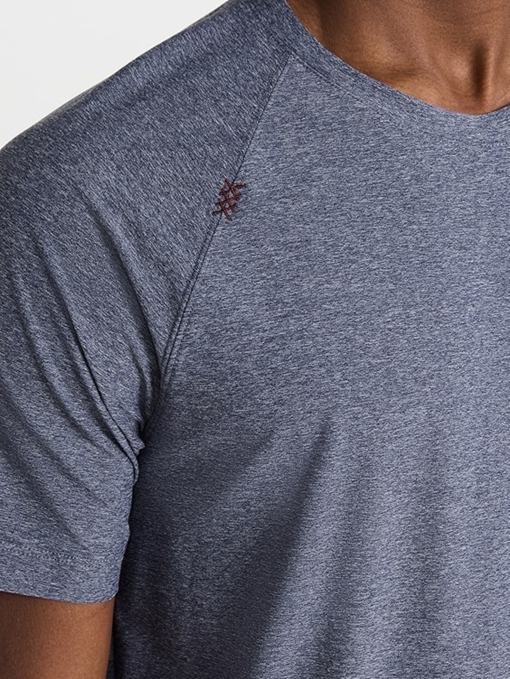 Rhone Reign performance heather blue crew neck shirt